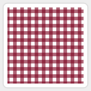 Vintage Red and White Gingham Pattern Sticker